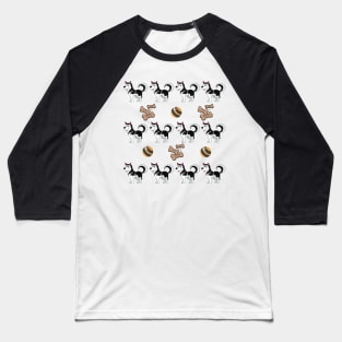 Husky with ball and dog treats pattern Baseball T-Shirt